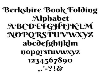 Medium Book folding Alphabet 6 'Berkshire'- Individual letters numbers and punctuation to create words & phrases