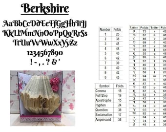 Medium Book folding Alphabet 6 &#39;Berkshire&#39;- Individual letters numbers and punctuation to create words & phrases