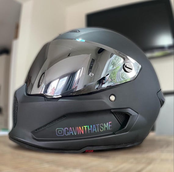 Motorbike Helmet X2 Lid, Instagram Handle Vinyl Sticker Label