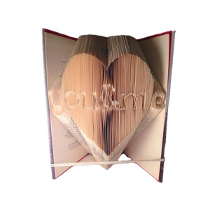 You and me in a heart MMF book folding pattern (300 folds - 600 pages)