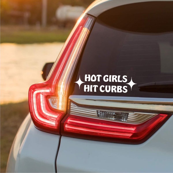 Hot girls hit curbs vinyl car window, bodywork, bumper sticker label decal