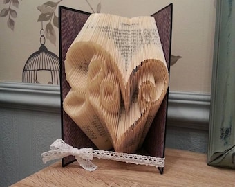 Patrón de plegado de libro Love in a heart MMF (250 pliegues-500 páginas)