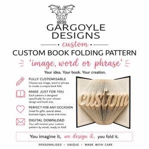 Patroon voor het vouwen van een boek op maat - Boekvouwpatroon op bestelling gemaakt - Spoedbestelling mogelijk - gepersonaliseerd patroon