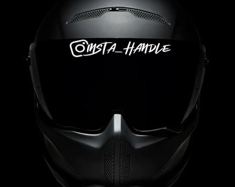 Casque de moto style 2 - Couvercle, autocollant en vinyle pour poignée Instagram - Étiquette - Autocollant, médias sociaux - Réseaux sociaux - Nom Instagram.