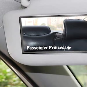 Passenger Princess Car Mirror - Vanity Mirror - car window - bodywork - bumper sticker - vinyl  Decal - label