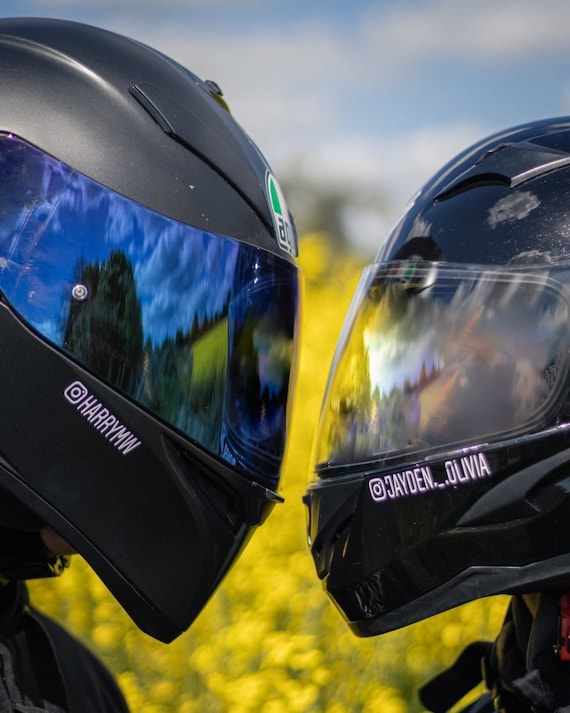 AUTOCOLLANTS NOIRS CASQUE moto boîte à outils décalcomanies remorque