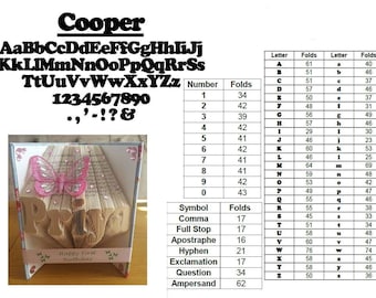 Book Folding Alphabet &#39;Cooper&#39;- Individual letters numbers and punctuation to create words & phrases