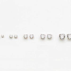 Runde Ohrstecker Screwback, 14k Solid Weiß oder Gelbgold, Cubic Zirkonia, Baby Mädchen Kinder Frauen Ohrringe