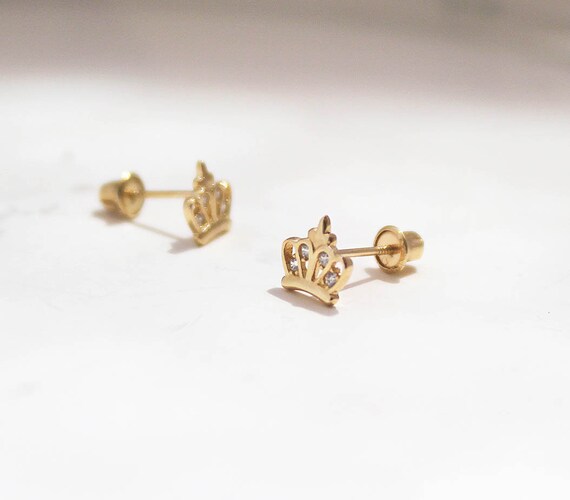 Baby girl shop earrings 14k gold