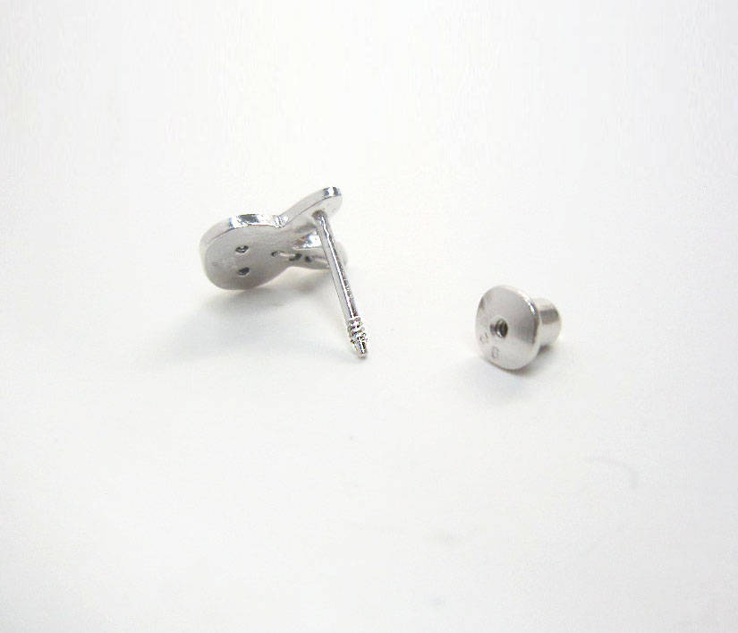 Flower Rabbit Screwback Earrings, 925 Sterling Silver, Cubic Zirconia ...