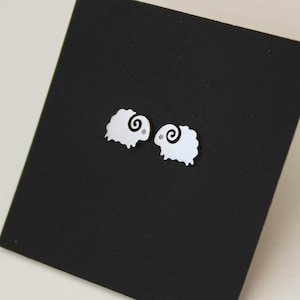 Plain Sheep Screwback Earrings, 925 Sterling Silver, Baby Girls Children Screwback Earrings