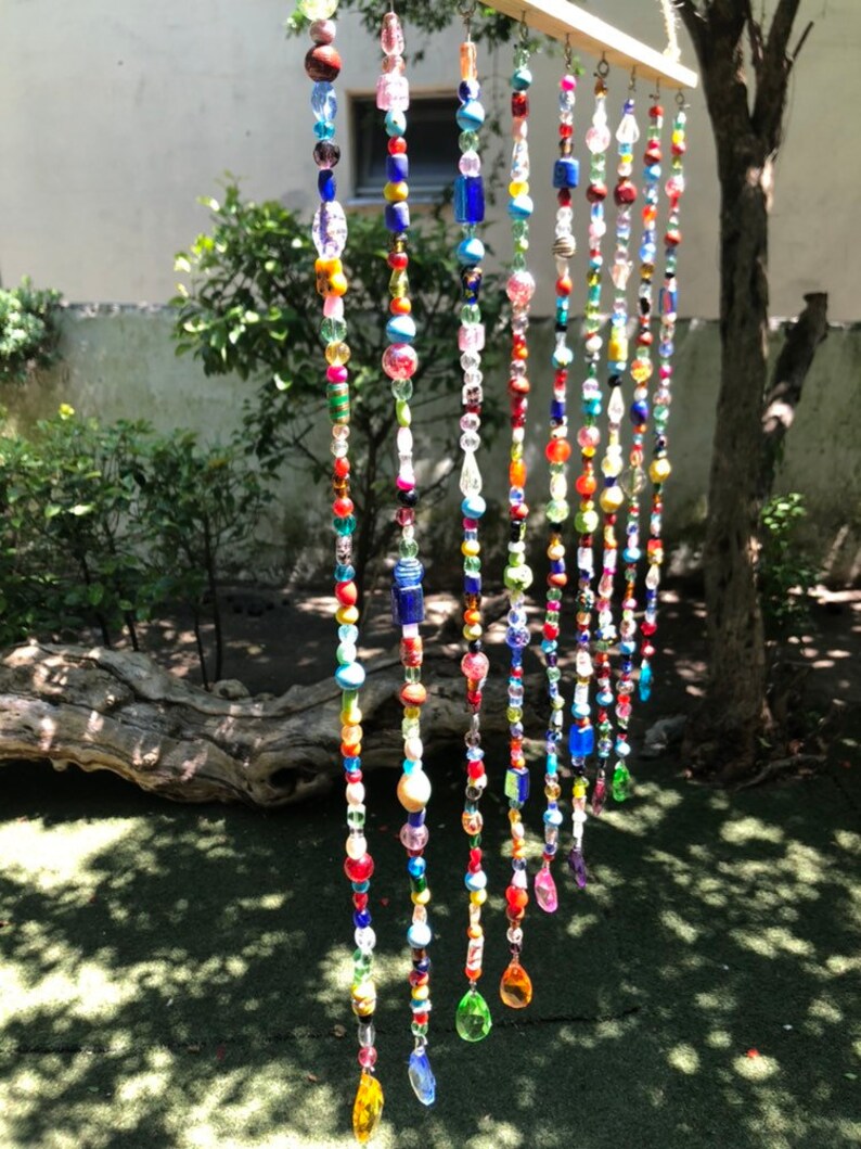 Sale Beaded Curtain Rainbow Sun Catcher Window Bead Etsy