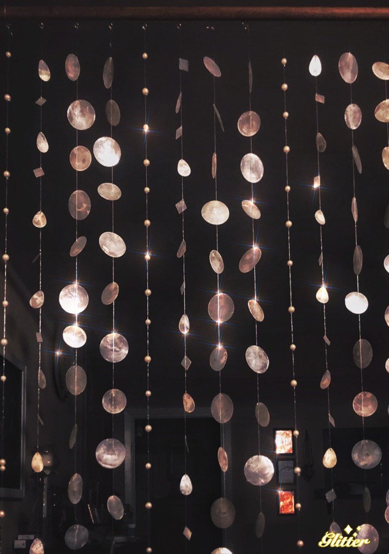 Capiz Shell Door Curtain Beaded Door Curtain Doorway Etsy