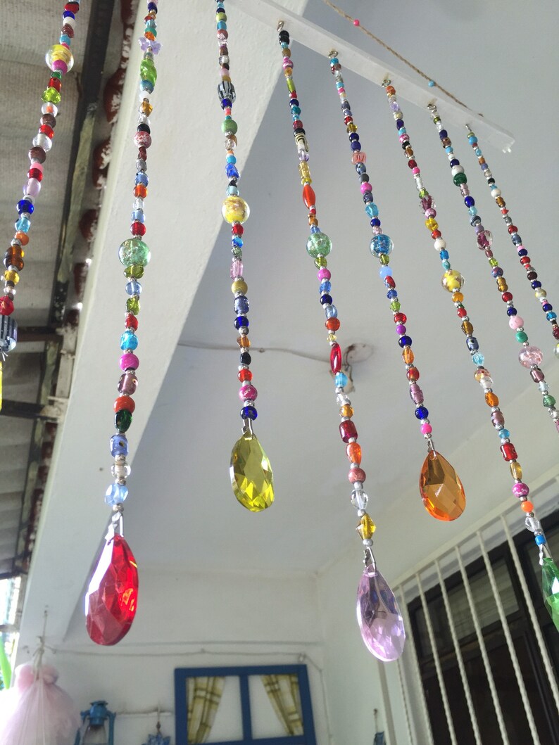 Sale Beaded Curtain Rainbow Sun Catcher Window Bead Etsy