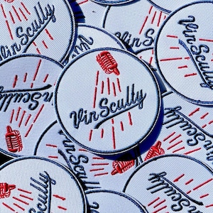 Vin Scully Iron on/Sew on patch || Dodgers Patch