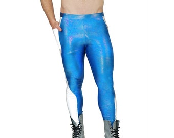 Blue Merman Meggings Mens Leggings Reflective Pants | LOVE KHAOS
