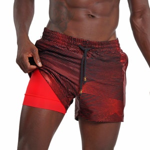 Mens Running Shorts with liner rave clothes spandex shorts mens drawstring shorts mens athletic shorts mens yoga shorts | LOVE KHAOS