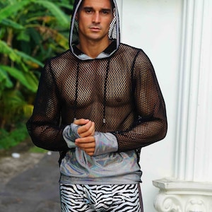 Mens sheer sweater hot sale
