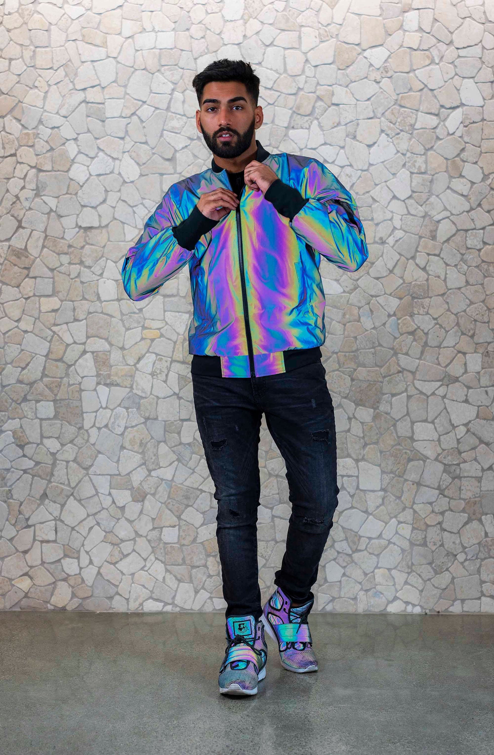 rainbow reflective outfit