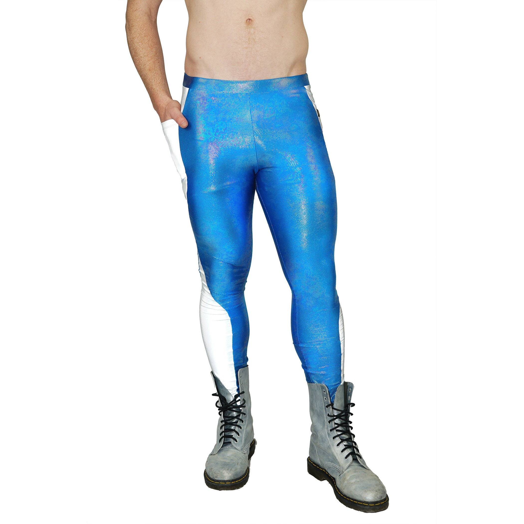 Blue Merman Meggings Mens Leggings Reflective Pants LOVE KHAOS