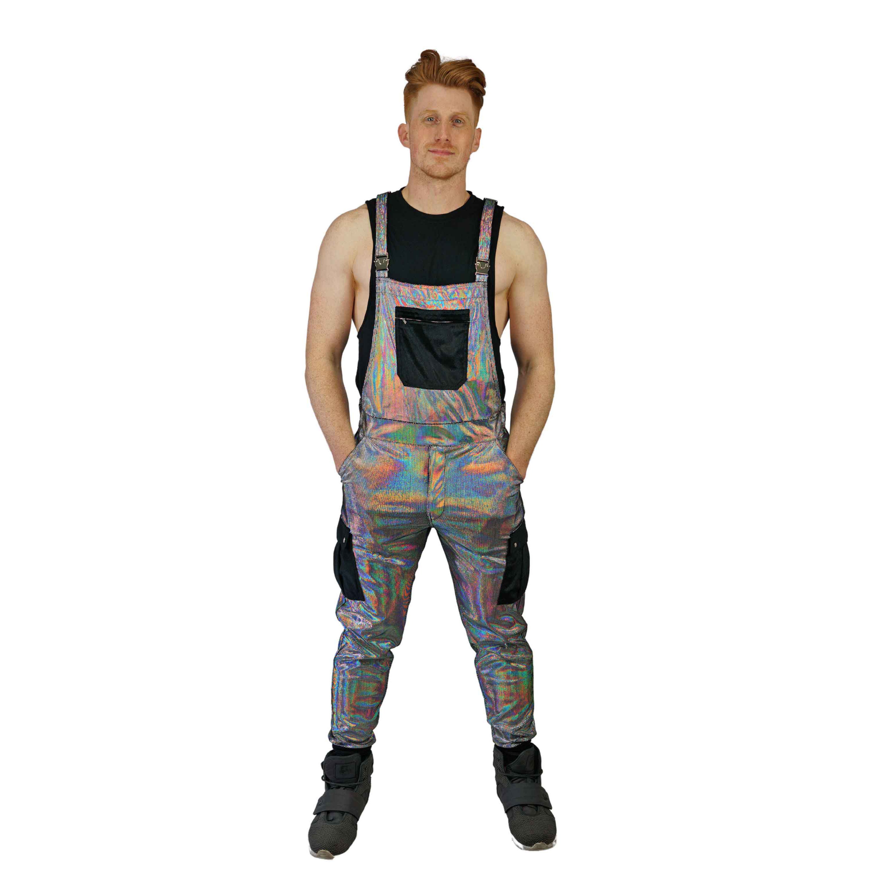 Festival Dungarees Men Jump Suit Mens Silver Jumpsuit Mens