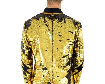 Giacca Uomo Con Paillettes Oro: Glamour Per Carnevale, Matrimoni E Spettacoli Serali