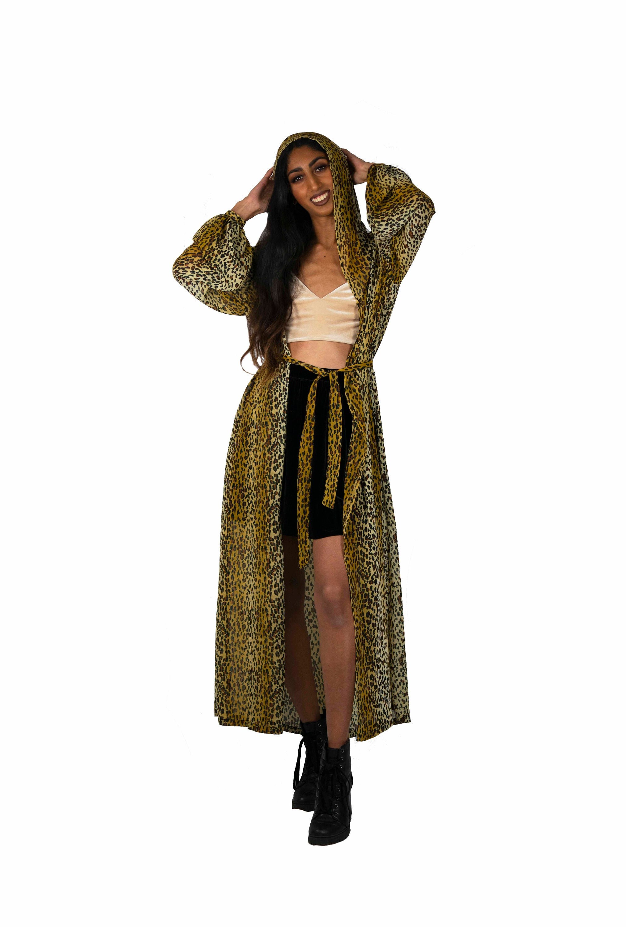 floor length leopard print coat