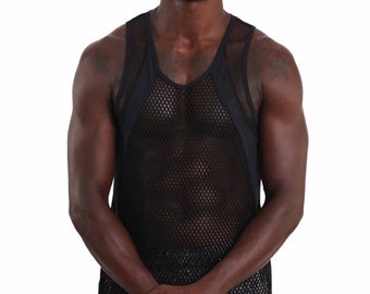 Casey Kevin Canotta in Maglia da Uomo Trasparente Canottiera, Uomo