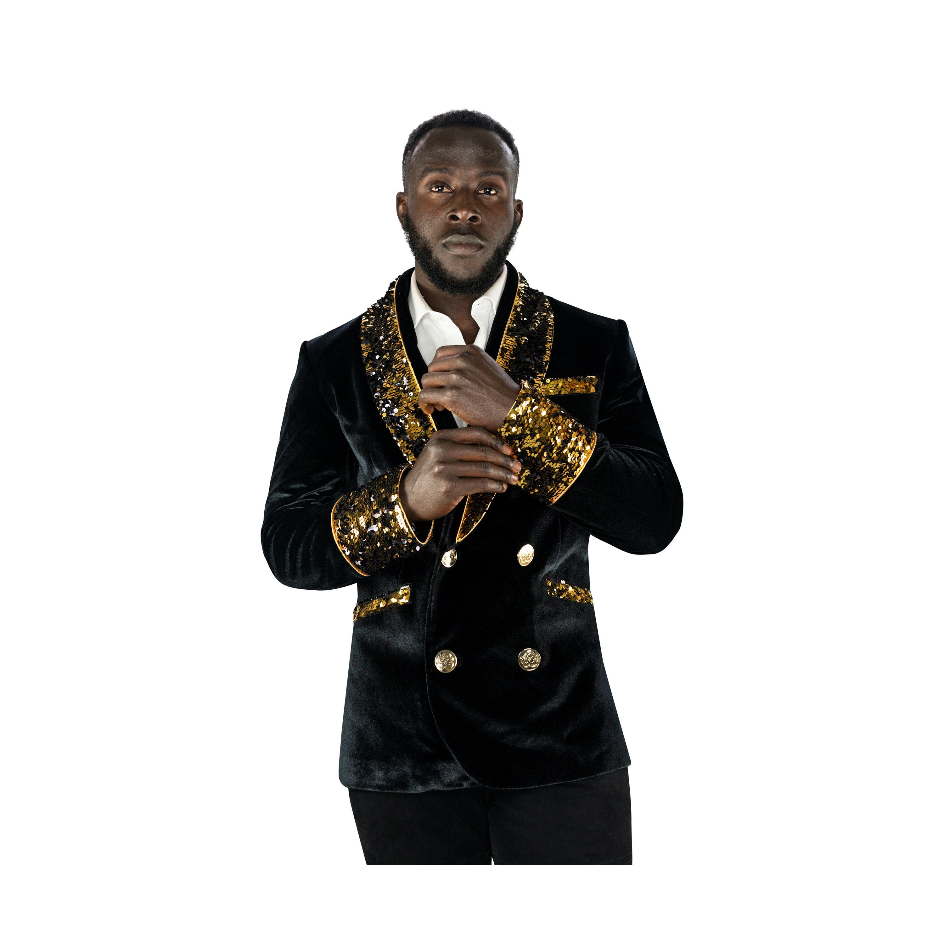 sequin smoking jacket