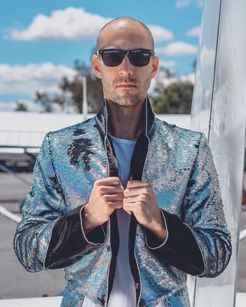 mens sequin jacket fancy dress Men Fit Sequin Long Suit Jacket Showman Costume Carnival Blazer Fancy Dress Coat