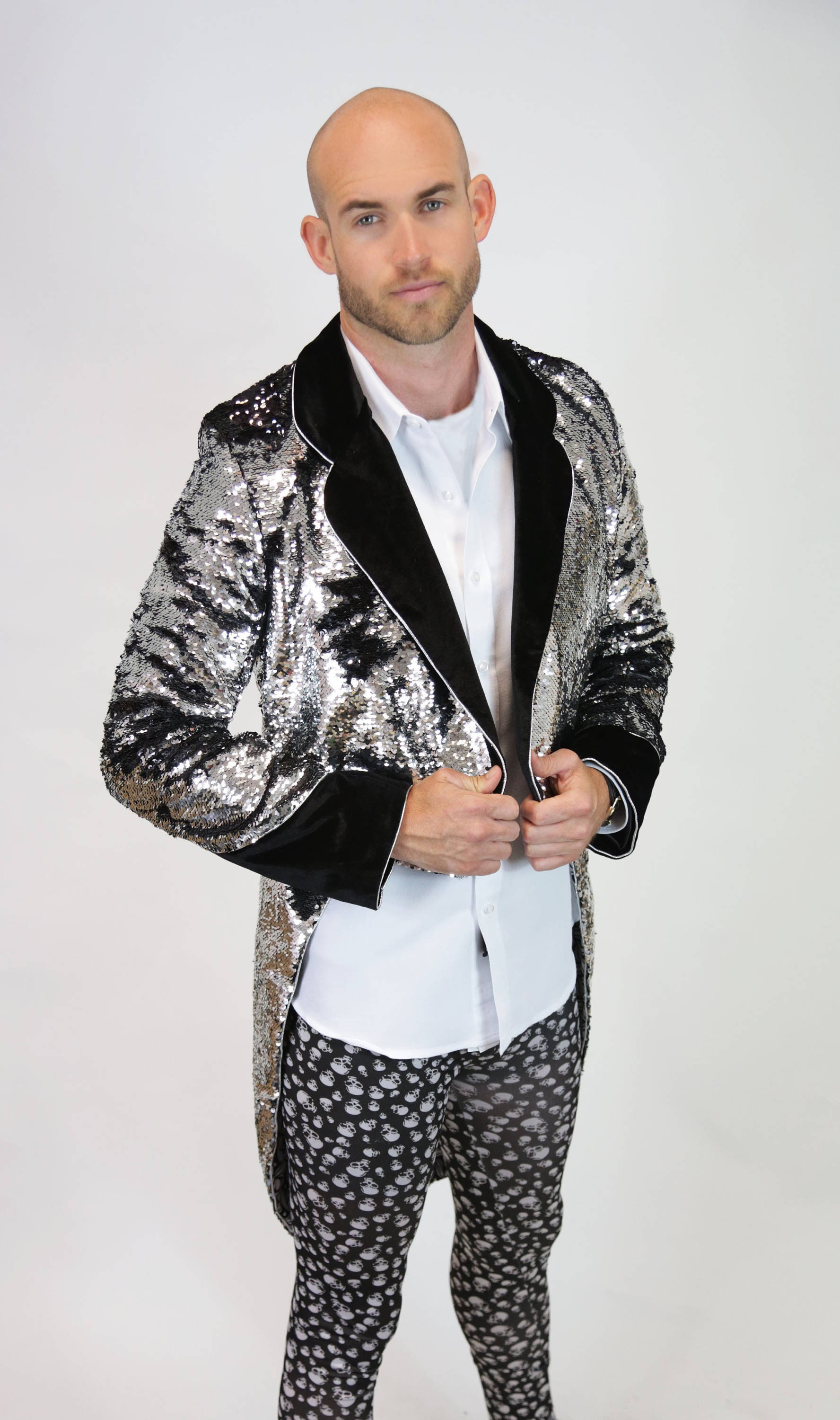 sequin smoking jacket