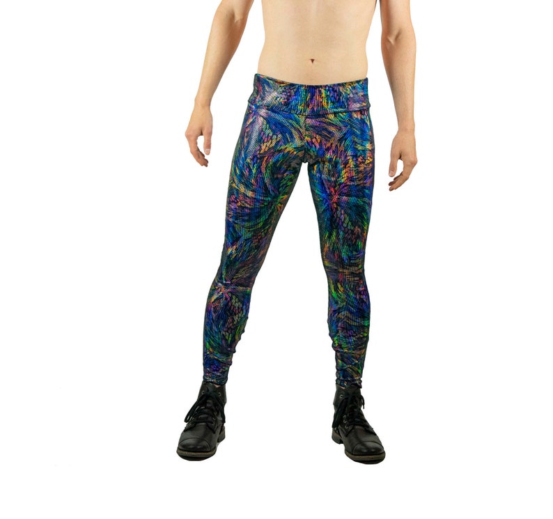 Psychedelic leggings Mens Festival Pants Mens Leggings Etsy