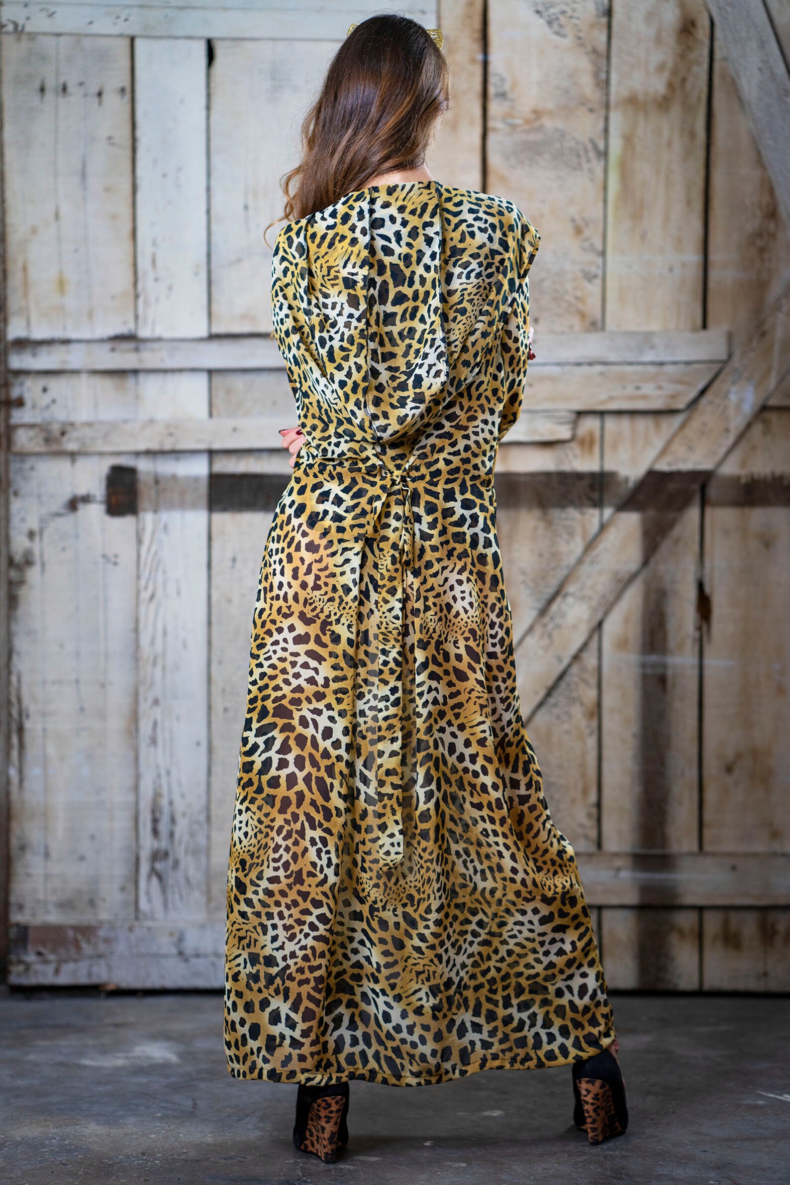 Shania Twain Leopard Print Duster Floor Length Robe Long Etsy
