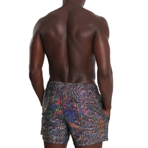 Graphic Shorts Silver Reflective Shorts Rave Festival Outfits Mens Drawstring Shorts | LOVE KHAOS image 10