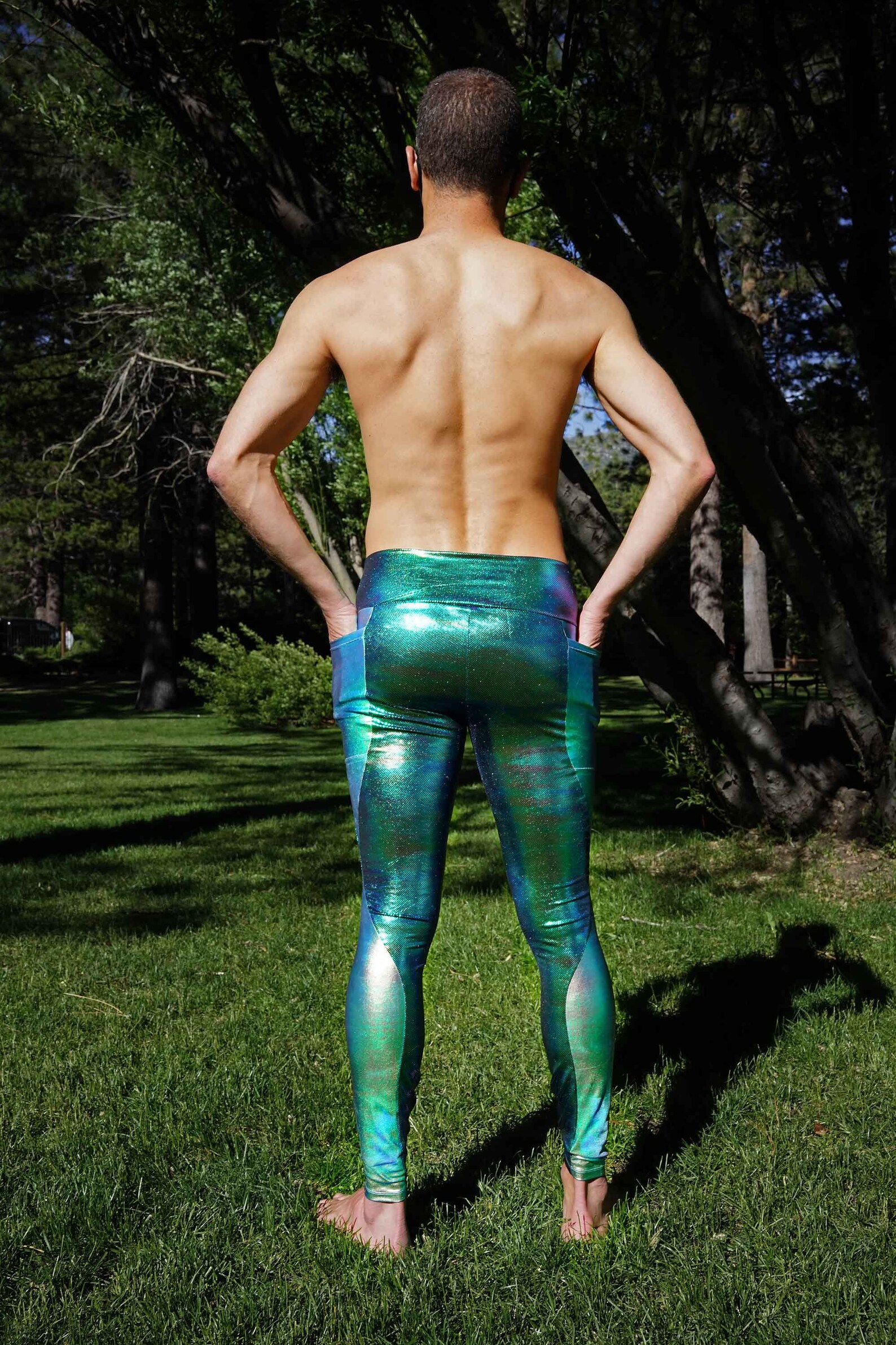 Mens Leggings With Pockets Meggings Mens Tights Shiny Rave Etsy