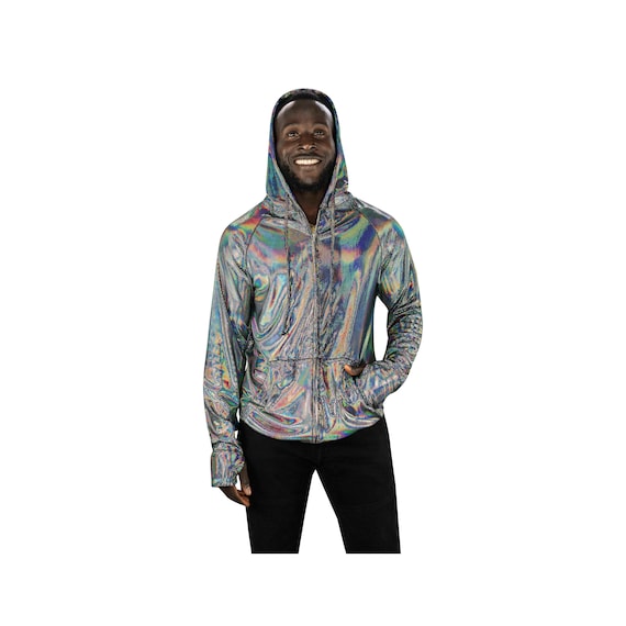 Holographic windbreaker mens 2025