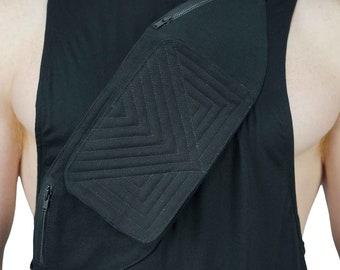 Canvas Belt Pouch Festival Fanny Pack Men Black Belt Bag Men Utility Belt Festival Belt Black Sling Bag Bum Bag Men Hip Bag | LOVE KHAOS