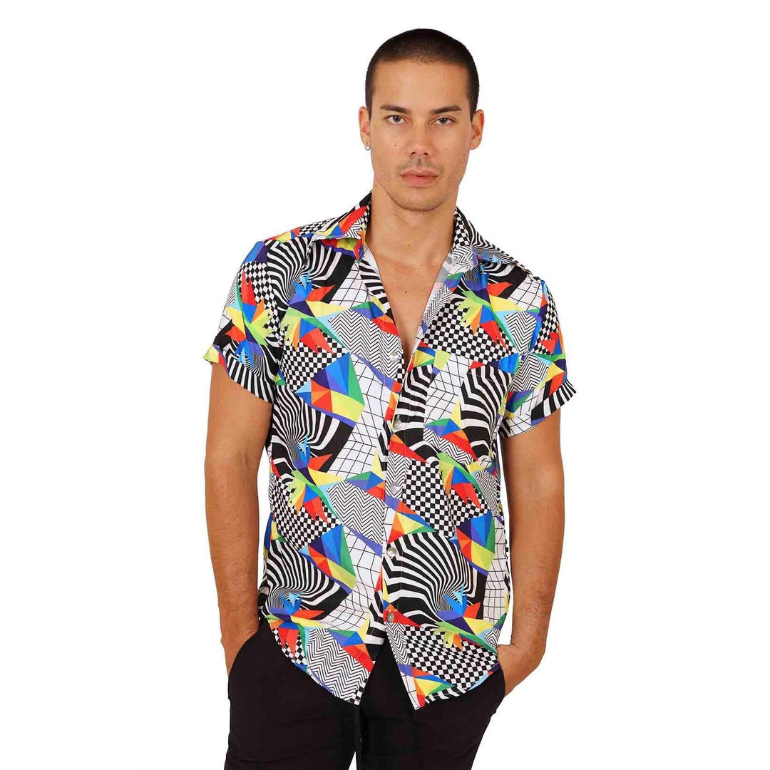 Aztec Shacket - Vintage Ethnic Pattern Button-Down Shirt Jacket For Men & Women, Boho Long Sleeve Casual Overshirt
