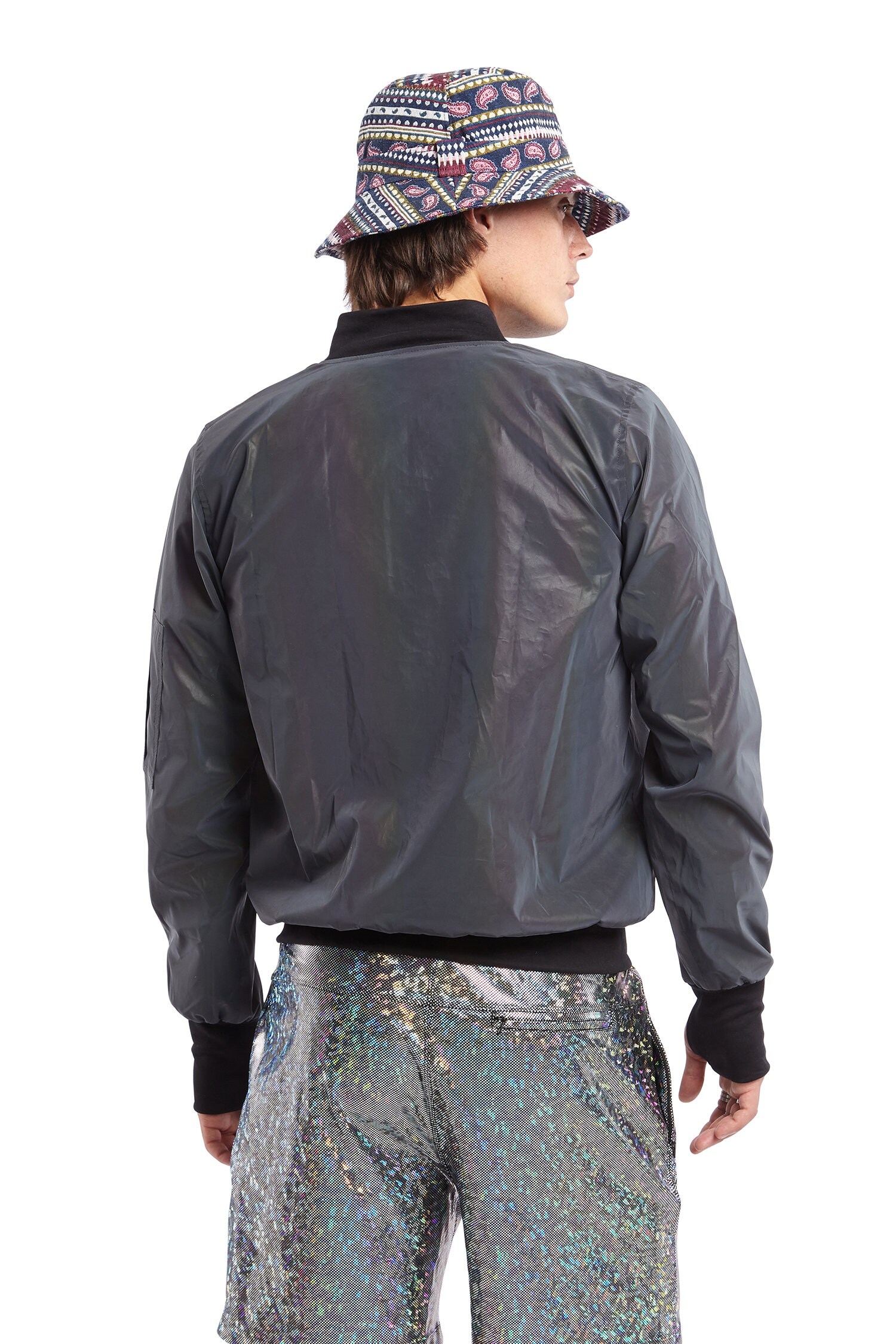 Reflective bomber deals jacket mens