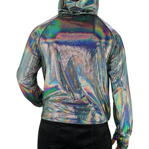 Holographic Hoodie Festival Jacket Velvet Sweatshirt Zip up - Etsy