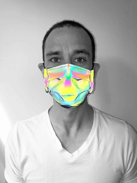 Reflective Face Mask Cybergoth Mask Rave Mask Rainbow Mask | Etsy