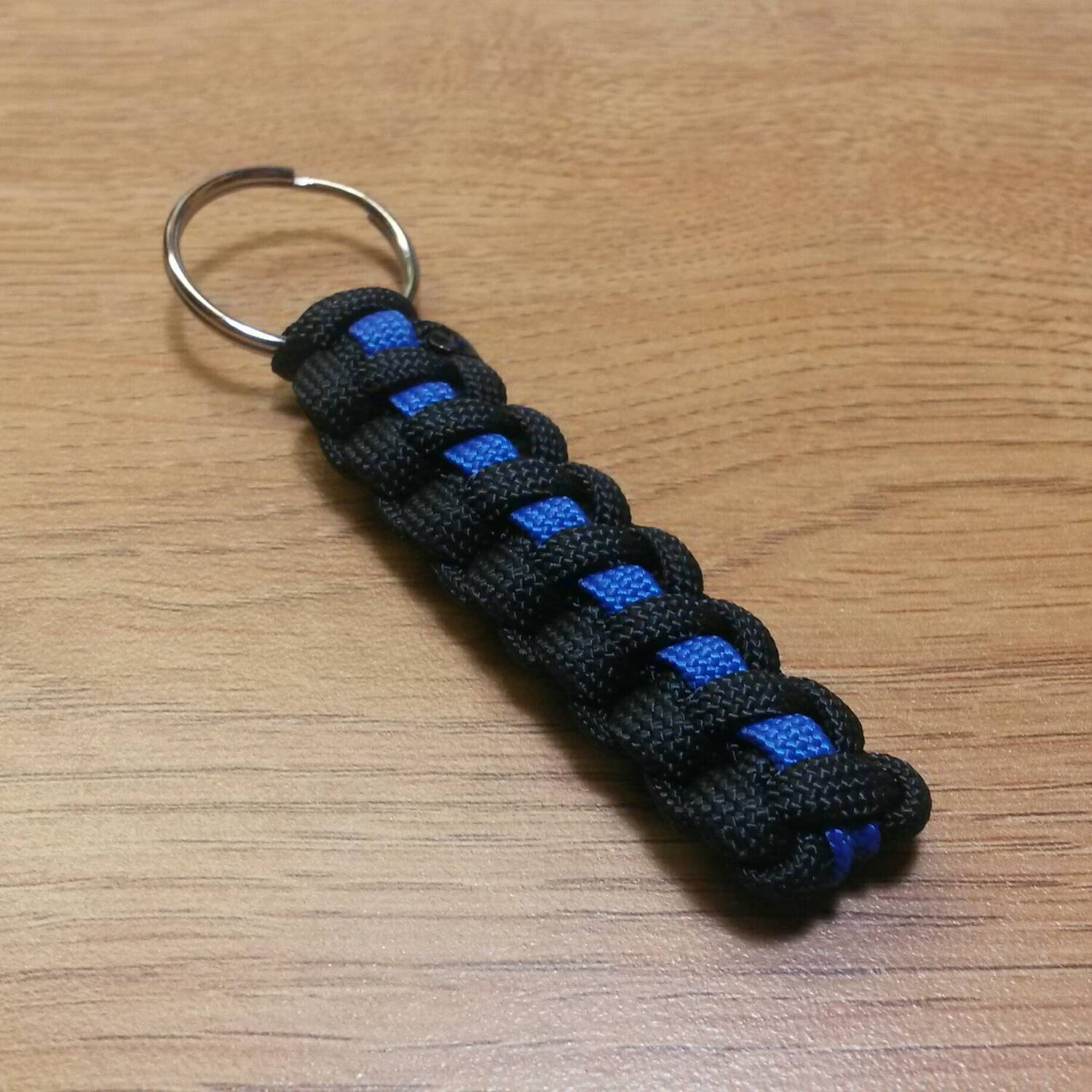 Thin Blue Line Police 550 Paracord Keychain