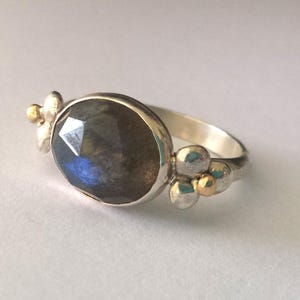 Sale ! Labradorite ring,mix metal silver labradorite ring,one of a kind uniqe ring,oval gemstone ring,handmade artisanal labradorite jewelry