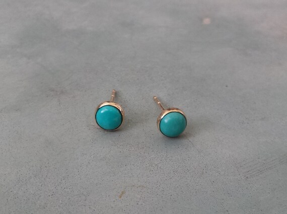 Natural turquoise stud best sale earrings