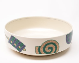 Mikasa 1990s "Life Style" Large Salad Bowl  Postmodernist Design