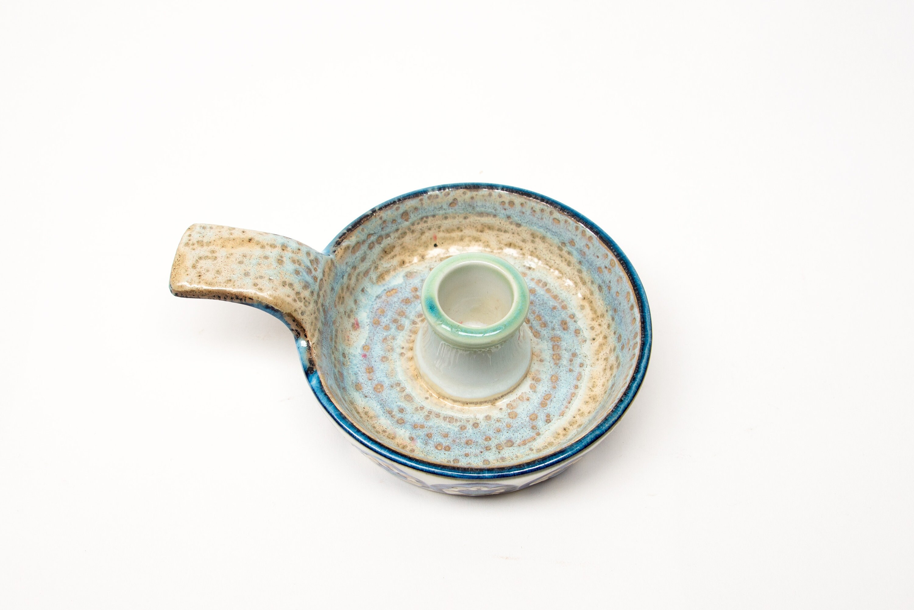 2個セット！ブルーフラワー カーブ キャンドルスタンド キャンドル