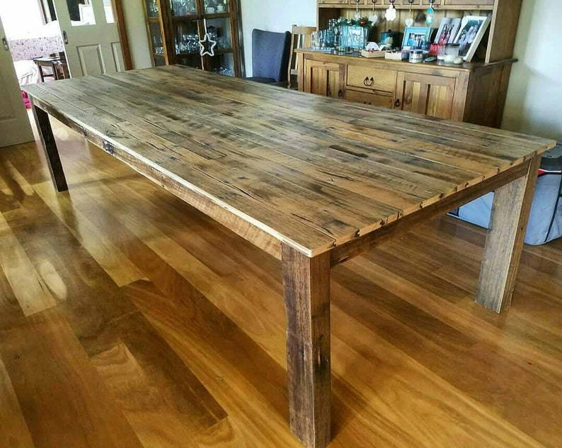 Recycled Timber Dining Table With Optional Bench Seats / Suit Etsy