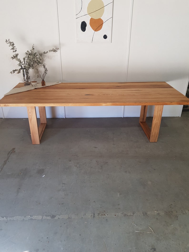 2.7 metre long Messmate dining table with hoop legs Australian made Custom made Eucalyptus timber image 4