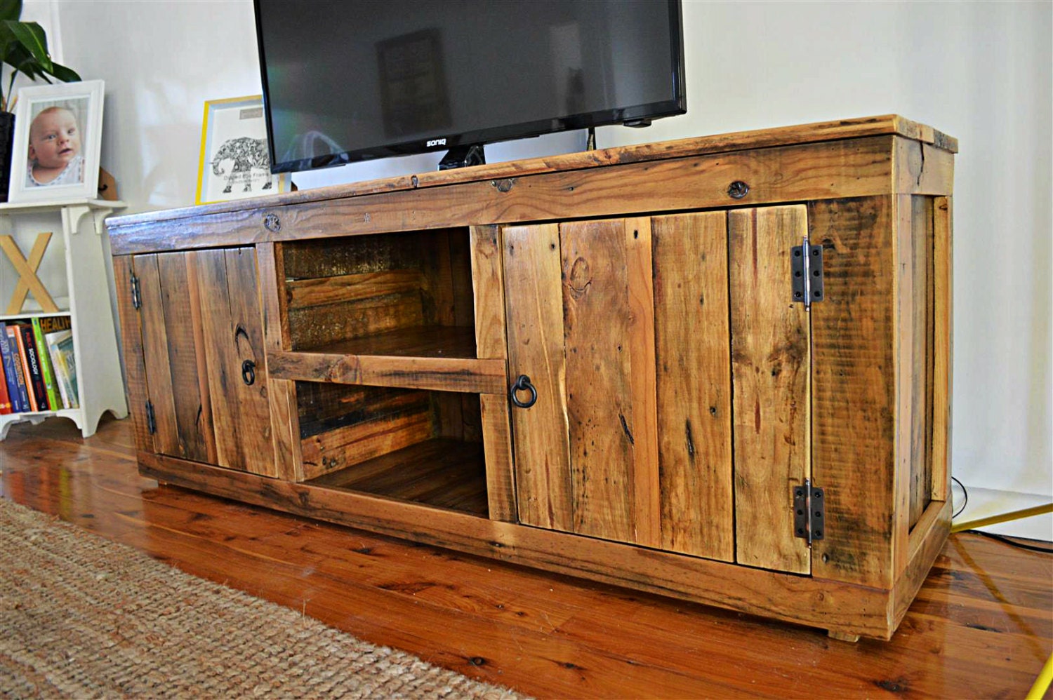 Recycled Timber Rustic Entertainment Unit Tv Cabinet Etsy