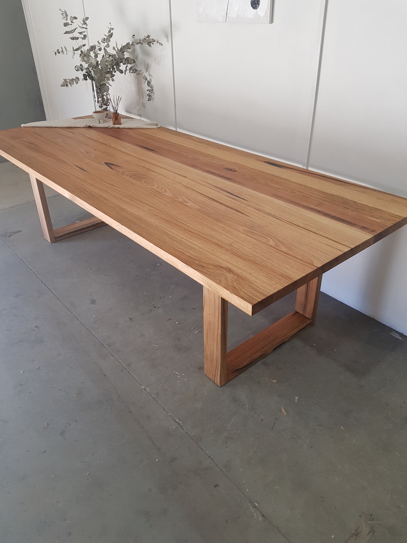 2.7 metre long Messmate dining table with hoop legs Australian made Custom made Eucalyptus timber image 1